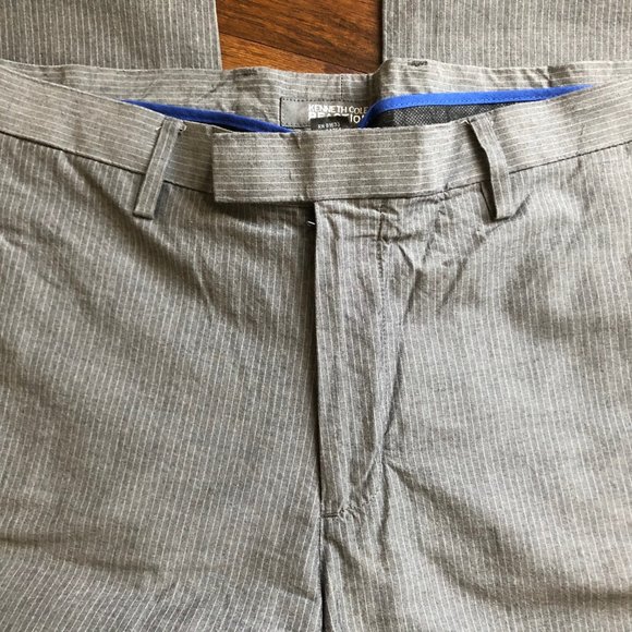 Kenneth Cole reaction mens gray striped pants chinos 33 W x 28 L - Picture 4 of 6